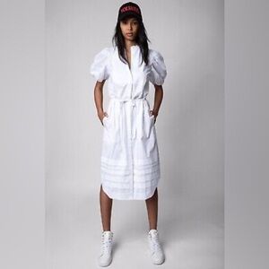 Zadig & Voltaire Ryana Puff Sleeve Shirt Dress NWT